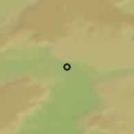 Shaded relief of the 50 km around Gobernador Gregores, drawn from the GMTED2010 grid