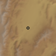 Shaded relief of the 57 km around Guachipas, drawn from the GMTED2010 grid
