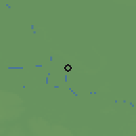 Shaded relief of the 55 km around Ibicuy, drawn from the GMTED2010 grid