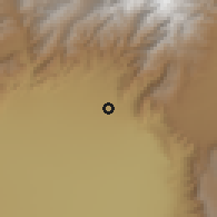 Shaded relief of the 57 km around Andalgalá, drawn from the GMTED2010 grid
