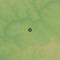 Shaded relief of the 57 km around Jardín América, drawn from the GMTED2010 grid