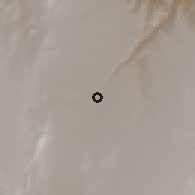 Shaded relief of the 58 km around La Quiaca, drawn from the GMTED2010 grid