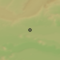Shaded relief of the 51 km around Las Heras, drawn from the GMTED2010 grid