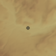 Shaded relief of the 54 km around Las Lajas, drawn from the GMTED2010 grid