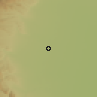 Shaded relief of the 57 km around La Trinidad, drawn from the GMTED2010 grid