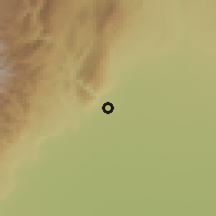 Shaded relief of the 57 km around Lules, drawn from the GMTED2010 grid