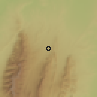 Shaded relief of the 58 km around Palma Sola, drawn from the GMTED2010 grid