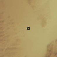 Shaded relief of the 58 km around Pampa Blanca, drawn from the GMTED2010 grid