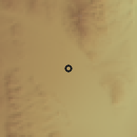 Shaded relief of the 58 km around Perico, drawn from the GMTED2010 grid
