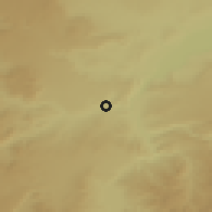 Shaded relief of the 53 km around Piedra del Águila, drawn from the GMTED2010 grid