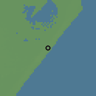 Shaded relief of the 54 km around Pinamar, drawn from the GMTED2010 grid