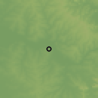 Shaded relief of the 57 km around Posadas, drawn from the GMTED2010 grid