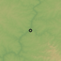 Shaded relief of the 57 km around Puerto Piray, drawn from the GMTED2010 grid