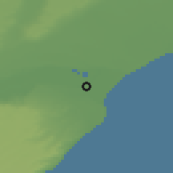 Shaded relief of the 52 km around Rawson, drawn from the GMTED2010 grid