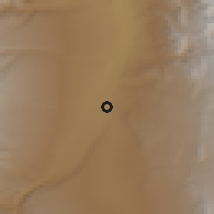 Shaded relief of the 56 km around Barreal-Villa Pituil, drawn from the GMTED2010 grid
