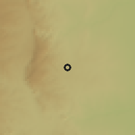 Shaded relief of the 56 km around San Agustín, drawn from the GMTED2010 grid