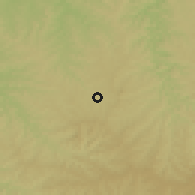 Shaded relief of the 57 km around San Antonio, drawn from the GMTED2010 grid