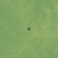 Shaded relief of the 57 km around San Carlos, drawn from the GMTED2010 grid