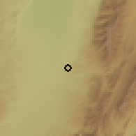 Shaded relief of the 58 km around Santa Clara, drawn from the GMTED2010 grid