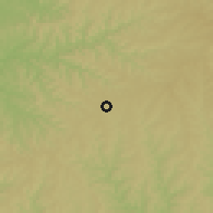 Shaded relief of the 57 km around San Vicente, drawn from the GMTED2010 grid
