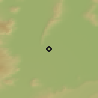 Shaded relief of the 51 km around Sarmiento, drawn from the GMTED2010 grid