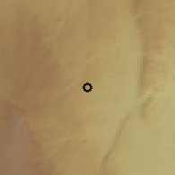 Shaded relief of the 56 km around Tanti, drawn from the GMTED2010 grid