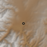 Shaded relief of the 56 km around Uspallata, drawn from the GMTED2010 grid