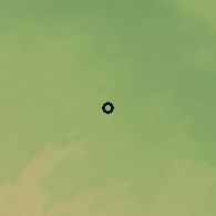 Shaded relief of the 53 km around Valcheta, drawn from the GMTED2010 grid