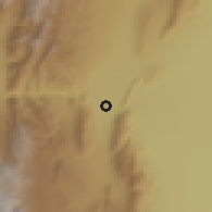 Shaded relief of the 56 km around Villa Basilio Nievas, drawn from the GMTED2010 grid